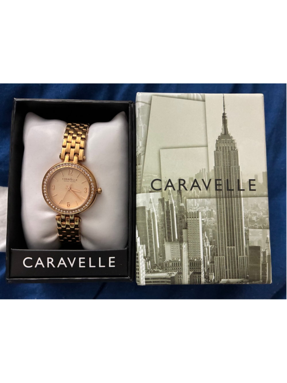 Women's Caravelle Gold Tone Crystal Watch One Size